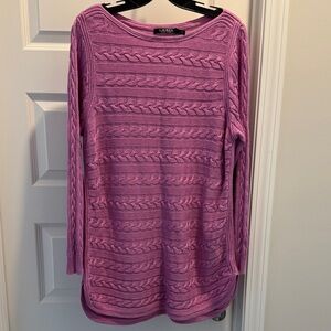 Lauren Ralph Lauren Lavender Cable Knit Sweater